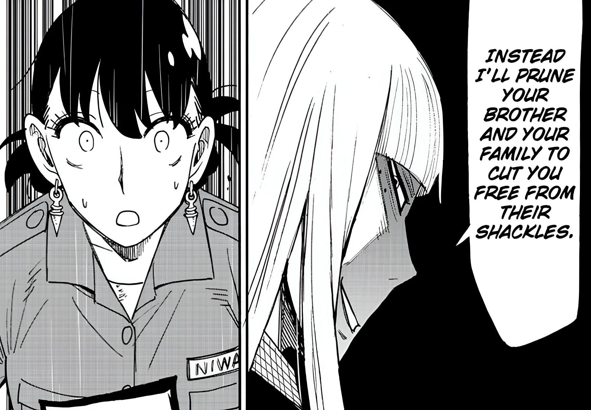 Yor Forger and Hemlock as seen in Spy x Family chapter 117 (Image via Shueisha)
